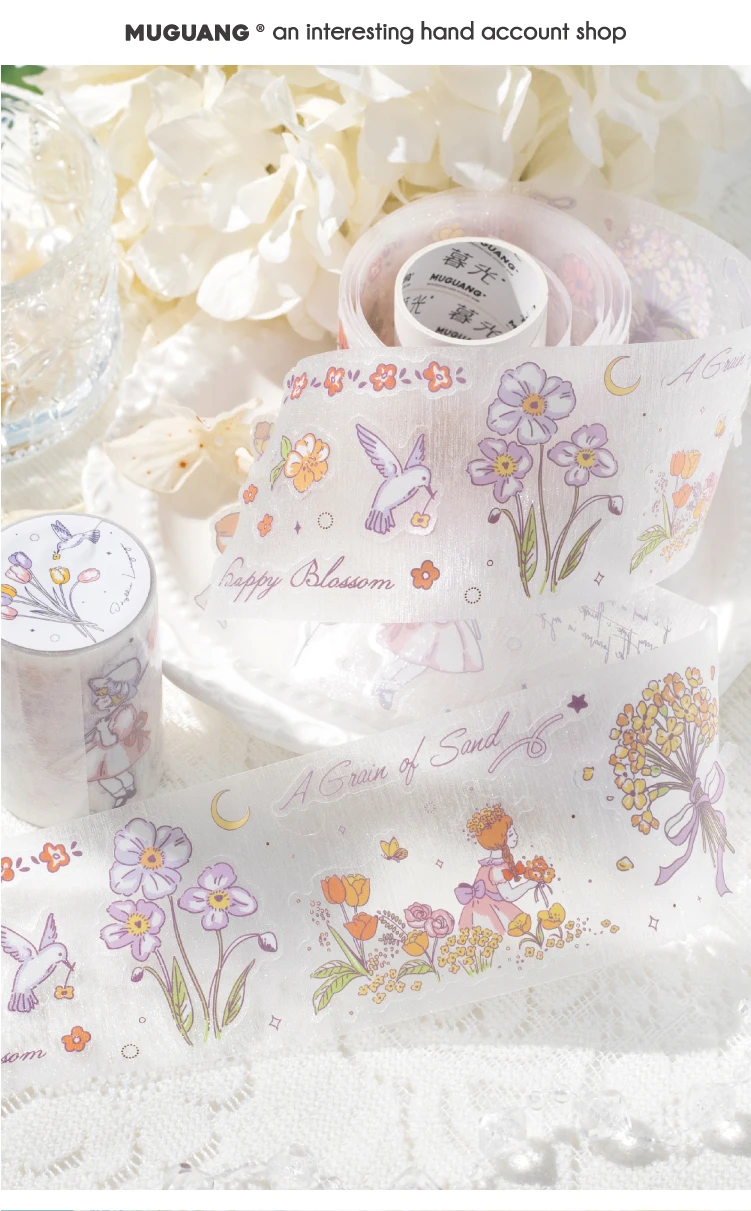 Journal GO 6x200cm Fairy Tale PET Tape Sticker DIY Scrapbooking Decor Album Collage Journalling Material Aesthetics Masking Tape
