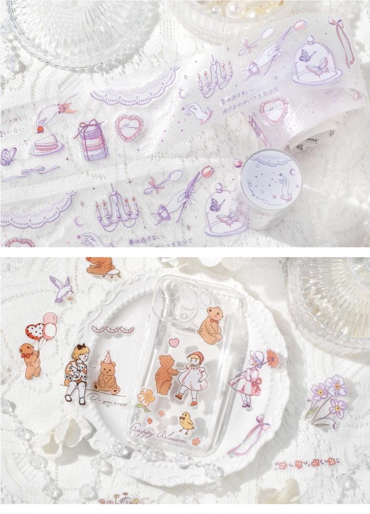 Journal GO 6x200cm Fairy Tale PET Tape Sticker DIY Scrapbooking Decor Album Collage Journalling Material Aesthetics Masking Tape