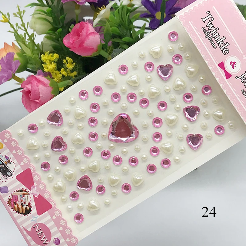 Children Diamond Sticker Acrylic Crystal Sticker 3D Colorful Love DIY Gem Decoration Stickers for Girl Rhinestones Stickers