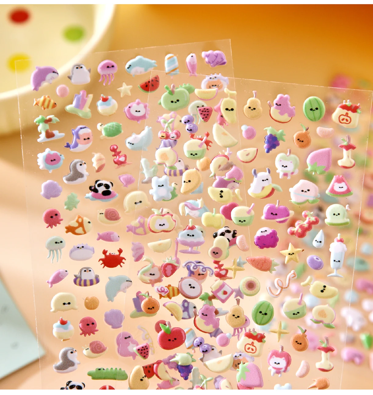 Kawaii Cartoon Animal Cute Things 3D Relief Stickers DIY Diary Handmade Scrapbook Aesthetic Supplies Stationery Stickers