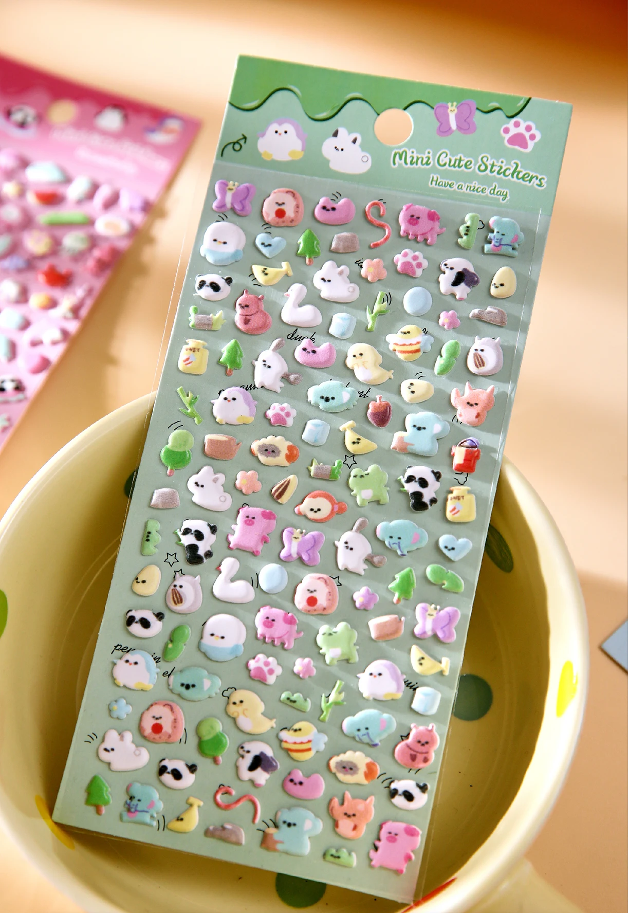 Kawaii Cartoon Animal Cute Things 3D Relief Stickers DIY Diary Handmade Scrapbook Aesthetic Supplies Stationery Stickers