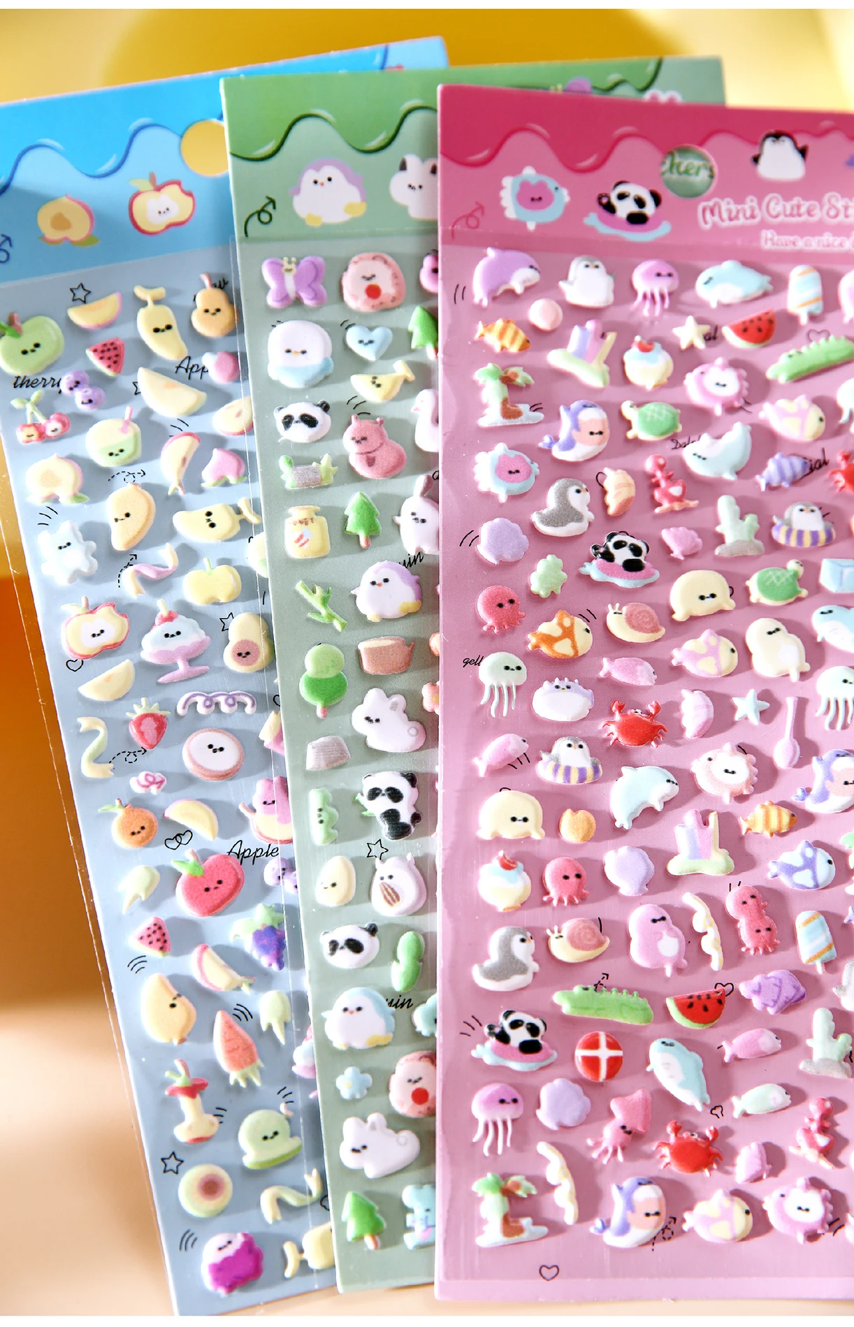Kawaii Cartoon Animal Cute Things 3D Relief Stickers DIY Diary Handmade Scrapbook Aesthetic Supplies Stationery Stickers