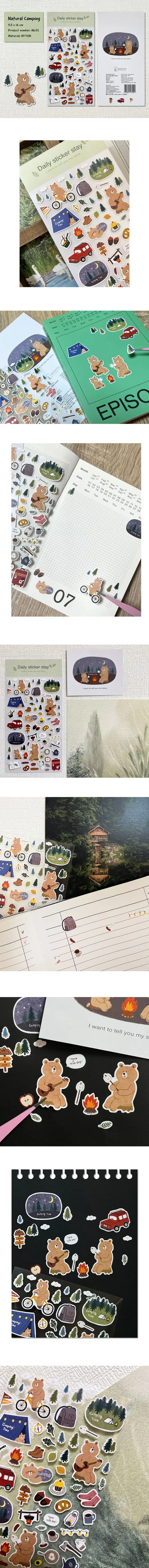 BONITO Nature Camping Tent Forest Paper Stickers Scrapbooking Diy Journal Diary Cute Stationery Sticker School Supplies Gift