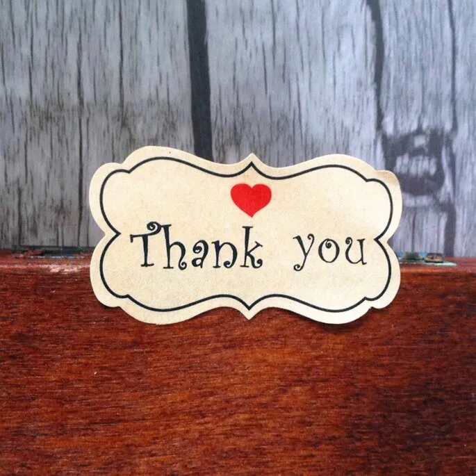 80pcs/lot French Merci English Thank You Kraft Adhesive Gift Seal Label for Baking Sticker Students' DIY Work Tools