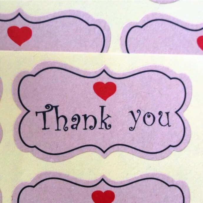 80pcs/lot French Merci English Thank You Kraft Adhesive Gift Seal Label for Baking Sticker Students' DIY Work Tools