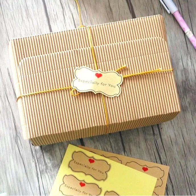 80pcs/lot French Merci English Thank You Kraft Adhesive Gift Seal Label for Baking Sticker Students' DIY Work Tools