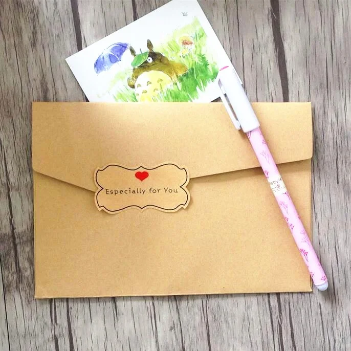 80pcs/lot French Merci English Thank You Kraft Adhesive Gift Seal Label for Baking Sticker Students' DIY Work Tools