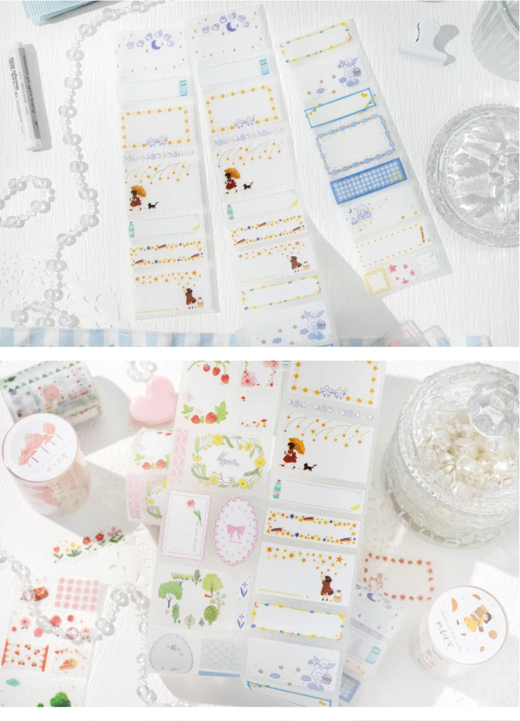Journal GO 5x200cm Cute Tape Stickers for Kraft Greeting Cards diy Masking Tape for Collage Junk Journal Gifts Decoration