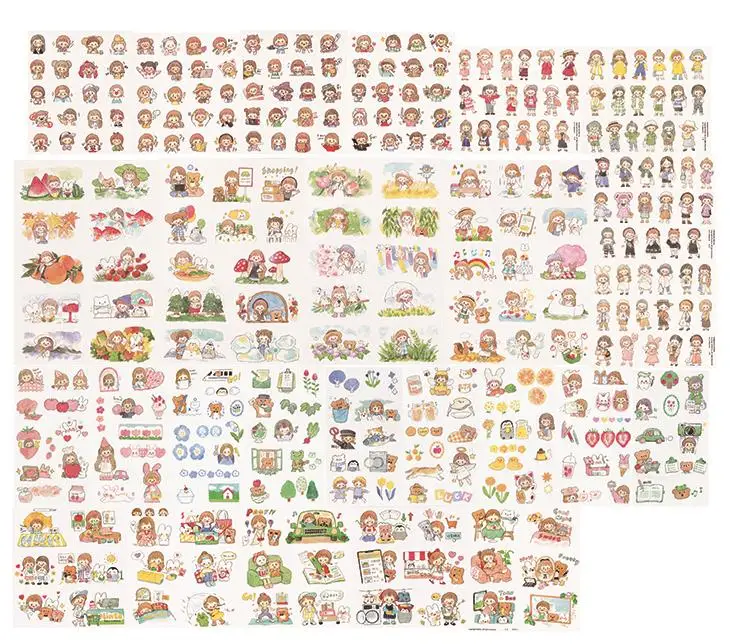 330pcs/lot Kawaii Stationery Stickers Cartoon Girls Diary Planner Decorative Mobile Sticker Scrapbooking DIY Craft Sticker