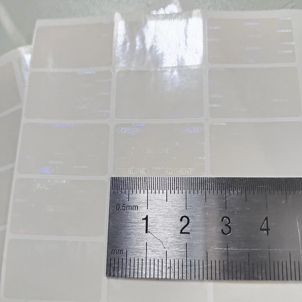 100pcs 25x15mm Transparent Hologram Security Seal Semi-hidden Subtle Holographic Sticker Universal Original Genuine Label
