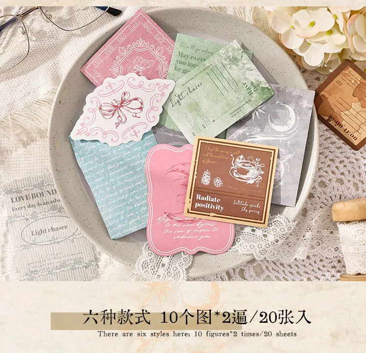 20pcs/lot Kawaii Stationery Stickers Light and Shadow Letter Scrapbooking Album Junk Journal Happy Planner Diary Stickers