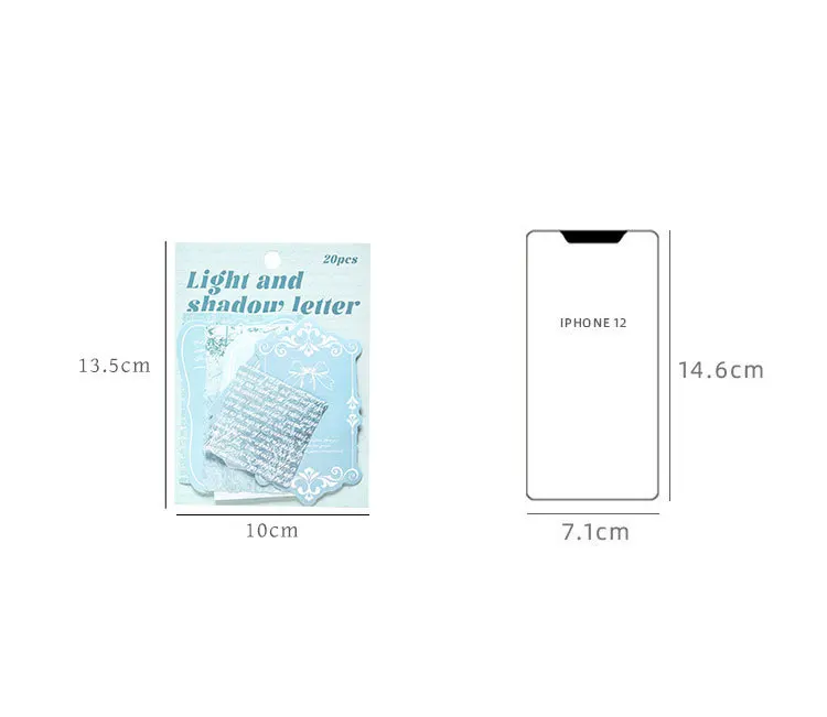 20pcs/lot Kawaii Stationery Stickers Light and Shadow Letter Scrapbooking Album Junk Journal Happy Planner Diary Stickers