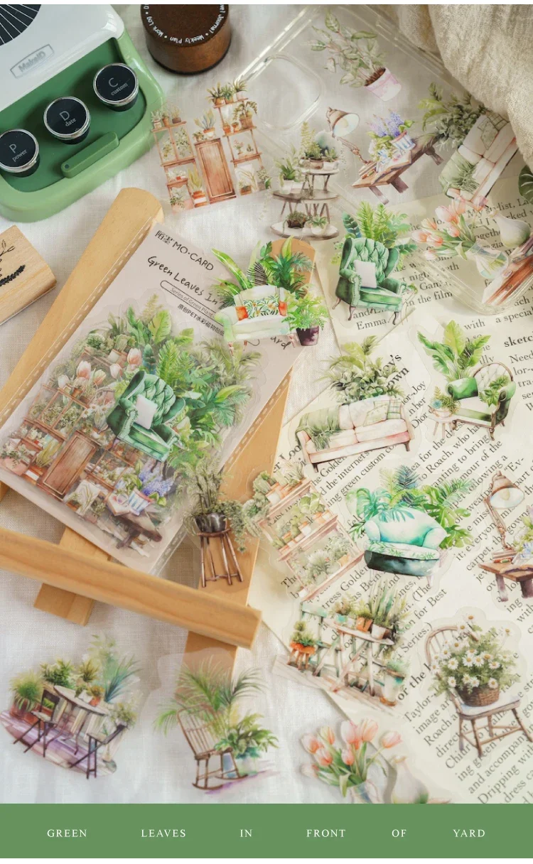 JIANWU 30Sheets Plant Collection Office Series Vintage Flower Material Decor PET Sticker Creative DIY Journal Collage Stationery