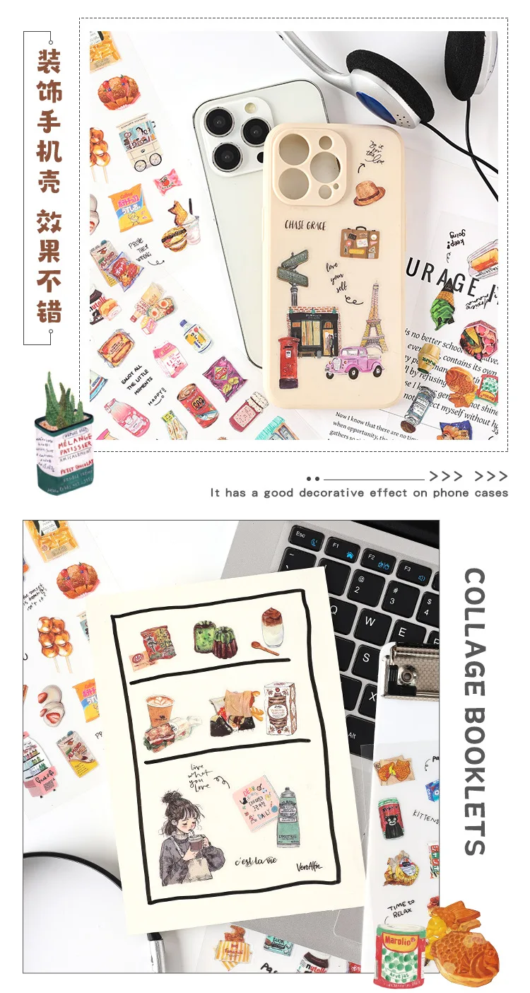 6pcs/1lot Kawaii Scrapbook Stickers Life building Journal Junk Journal Planner Stationery Sticker Planner Decorative