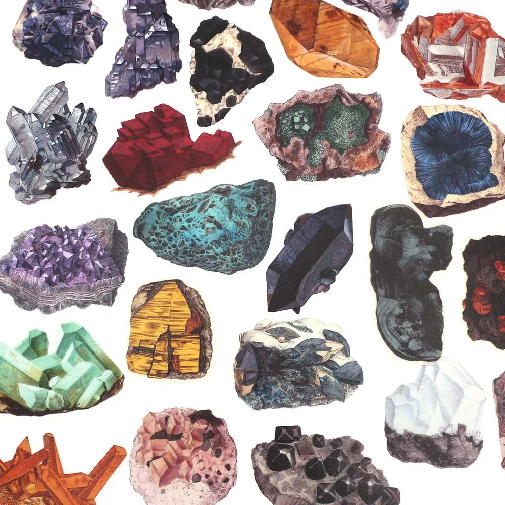 Vintage Ore Stickers Crystal Gem Washi Paper Stickers Decorative Diary Stickers Scrapbooking For Children Stationery