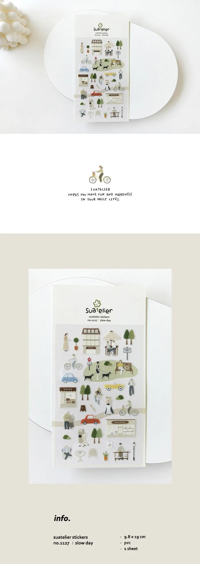 Korean Import Suatelier Slow Walking Dog Life Waterproof PVC Stickers Scrapbooking Diy Stationery Phone Sticker Decor Supply