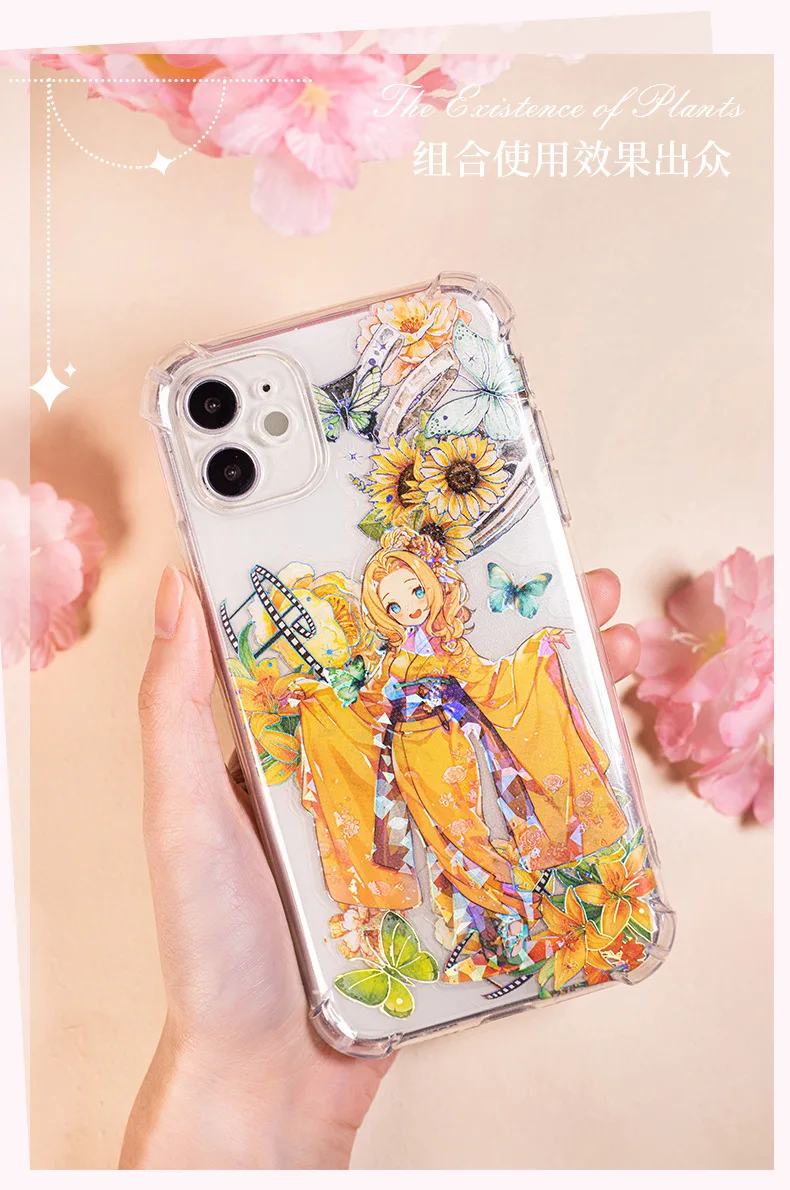 5pcs/1pack Kawaii Stationery Stickers Sakura maiden Diary Planner Decorative Mobile Stickers Scrapbooking Craft Stickers