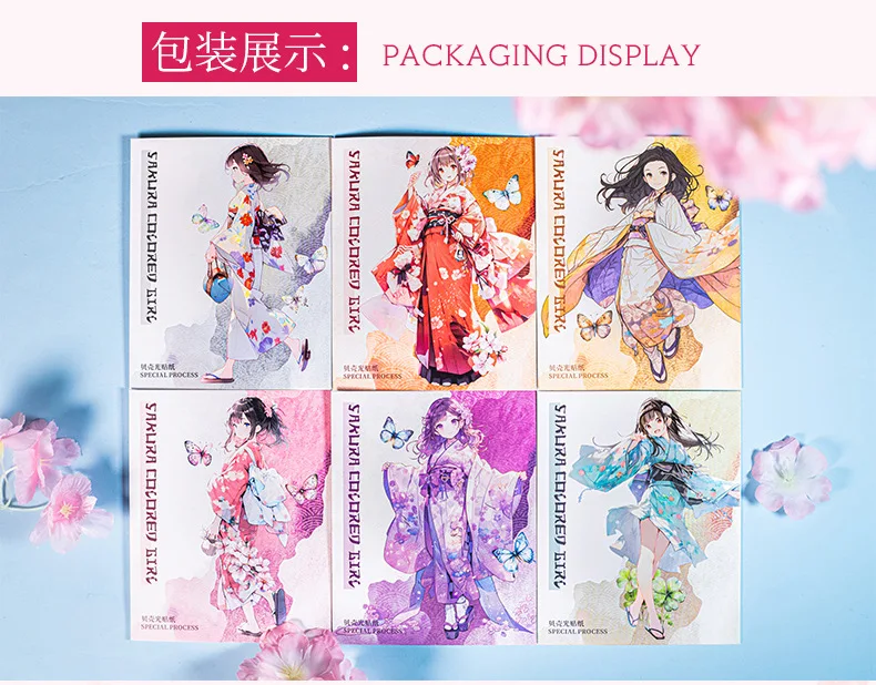 5pcs/1pack Kawaii Stationery Stickers Sakura maiden Diary Planner Decorative Mobile Stickers Scrapbooking Craft Stickers