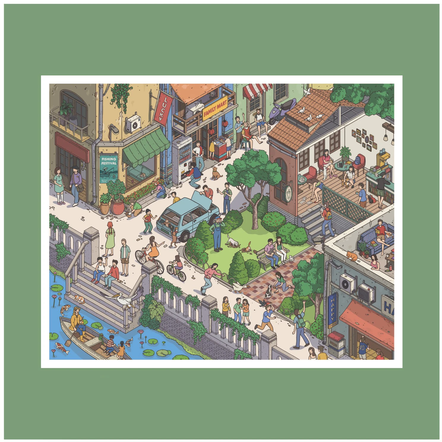 Kawaii 3D Small Town Life Miniature Scene Stickers DIY Scrapbooking Stacking Paste Game Stickers Children's Festival Gifts