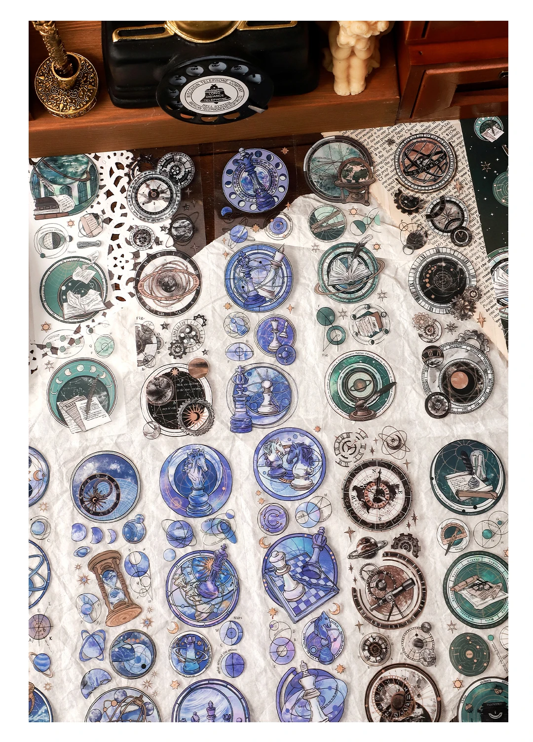6pcs/pack Vintage PET Stickers Star Sticker Scrapbooking Supplies DIY CUT Deco Junk Journal Planner Sticker Stationery