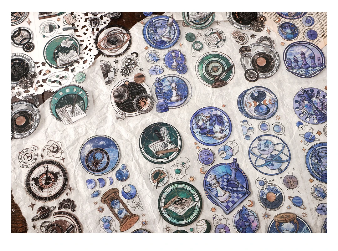 6pcs/pack Vintage PET Stickers Star Sticker Scrapbooking Supplies DIY CUT Deco Junk Journal Planner Sticker Stationery