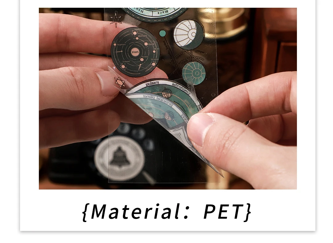 6pcs/pack Vintage PET Stickers Star Sticker Scrapbooking Supplies DIY CUT Deco Junk Journal Planner Sticker Stationery