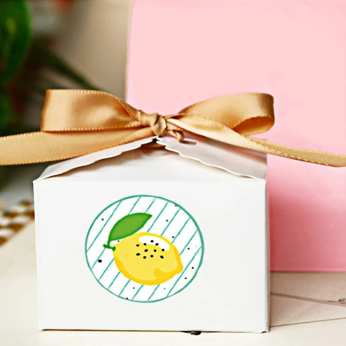 100-500pcs 1 inch 8 Kinds of Design Lemon Stickers Thank You Stickers for Envelope Seals Business Packaging Party Favors Decor