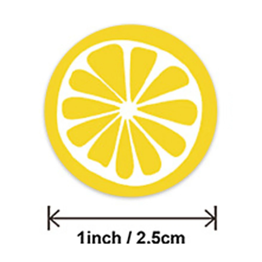 100-500pcs 1 inch 8 Kinds of Design Lemon Stickers Thank You Stickers for Envelope Seals Business Packaging Party Favors Decor
