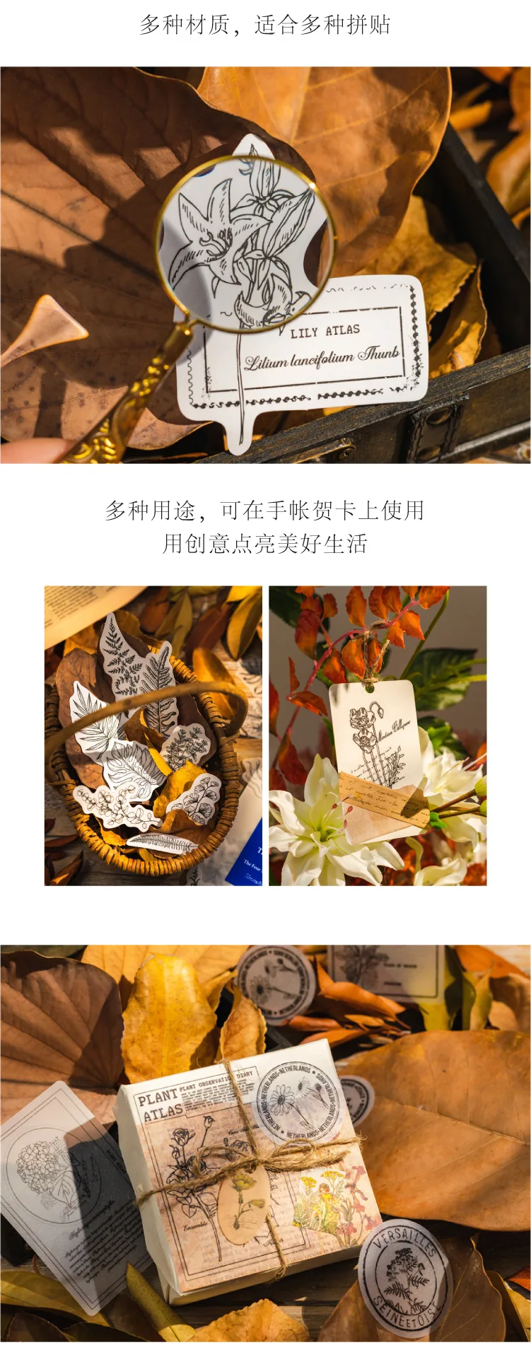 40pcs Kawaii Stationery Stickers Four Seasons Secret Realm Series Junk Journal Diary Planner Decorative Mobile Sticker
