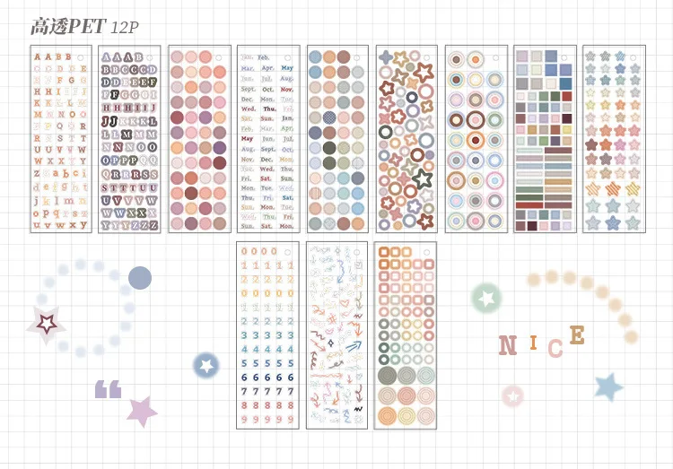 30pcs/lot Kawaii Stationery Stickers Color Card Fundamentals Diary Planner Decorative Sticker Scrapbooking Journal DIY Craft