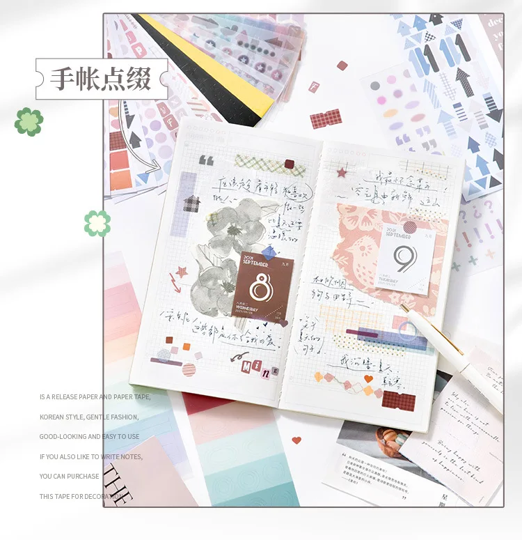30pcs/lot Kawaii Stationery Stickers Color Card Fundamentals Diary Planner Decorative Sticker Scrapbooking Journal DIY Craft