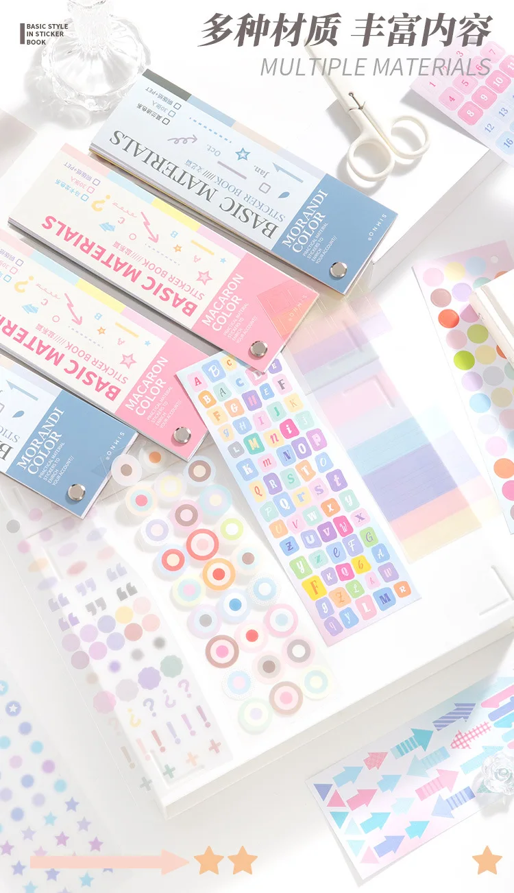 30pcs/lot Kawaii Stationery Stickers Color Card Fundamentals Diary Planner Decorative Sticker Scrapbooking Journal DIY Craft
