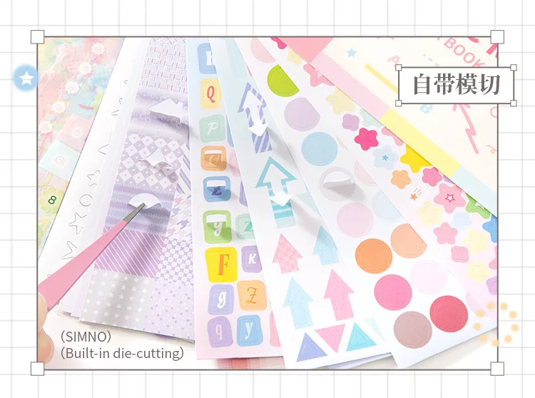 30pcs/lot Kawaii Stationery Stickers Color Card Fundamentals Diary Planner Decorative Sticker Scrapbooking Journal DIY Craft