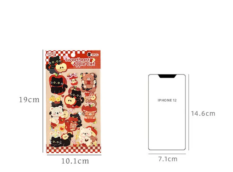 4sheets Cute Pet Tea Party Series Kawaii Cartoon Animal Decoration Stickers DIY Diary Scrapbook Aesthetics Stationery Stickers