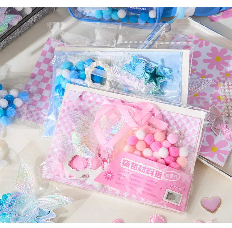 Kawaii Lace Bow Sticker Pack Manga Exhibition Accessories Material Pack DIY Background Decoration Aesthetics Supplies