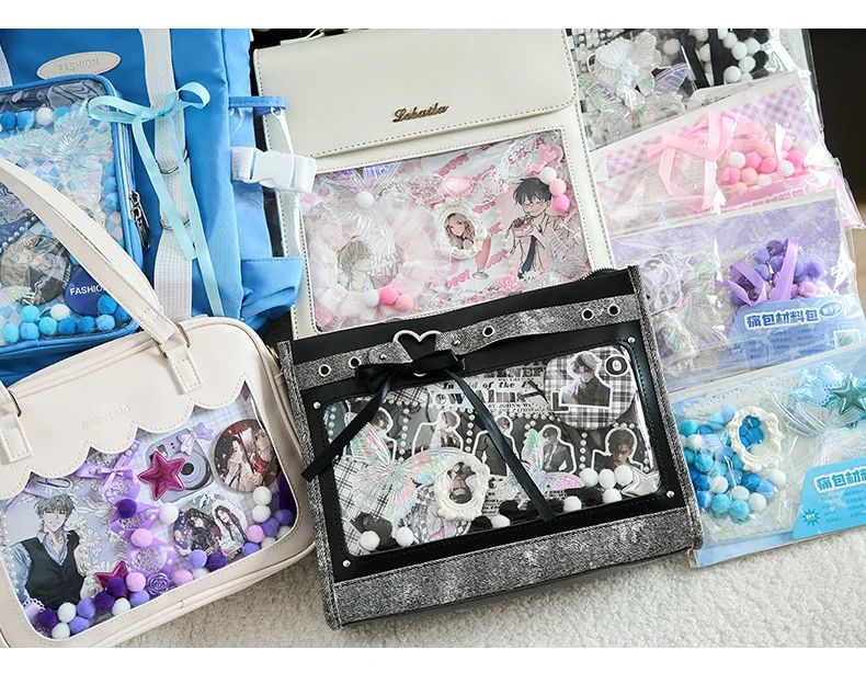 Kawaii Lace Bow Sticker Pack Manga Exhibition Accessories Material Pack DIY Background Decoration Aesthetics Supplies