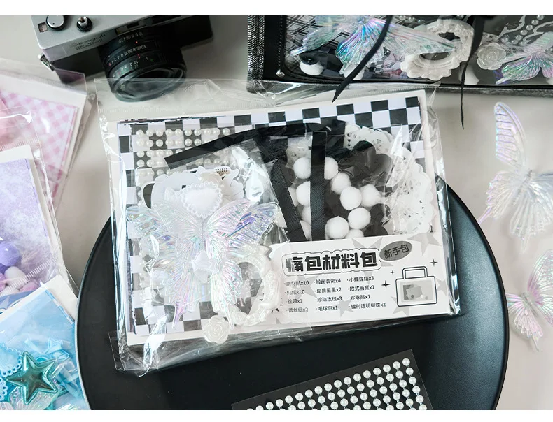 Kawaii Lace Bow Sticker Pack Manga Exhibition Accessories Material Pack DIY Background Decoration Aesthetics Supplies