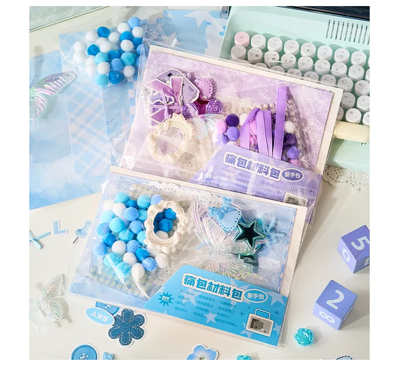Kawaii Lace Bow Sticker Pack Manga Exhibition Accessories Material Pack DIY Background Decoration Aesthetics Supplies
