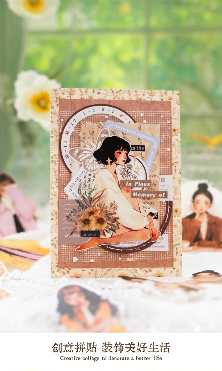Journal GO 30pcs Ins PET Stickers Girls Life Combo Kit DIY Scrapbooking Materials Collage Card Craft Diary Decor Materials
