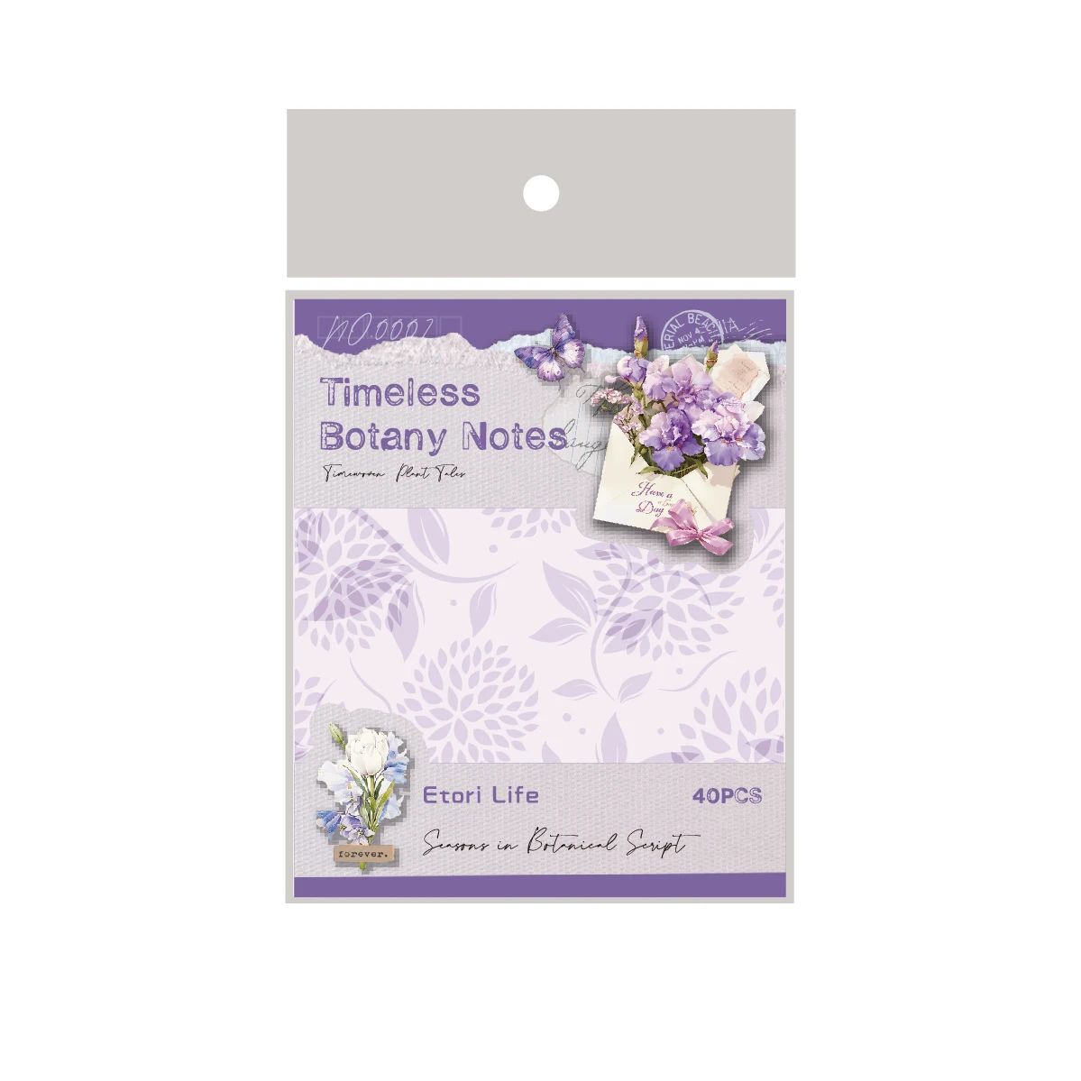 Etori Life Purple Blue Roland Letters with Floral Patterns Vintage Journal Stickers DIY Scrapbook Supplies, Room Decoration, Gift Box Packaging, Baking Sealing, Student Stationery, Children's Stickers, Die-Cut Craft