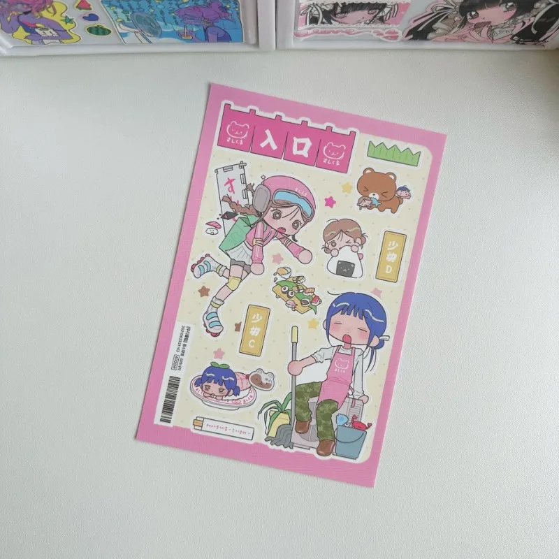 Cute Sweet Cool Japanese Girl Sticker Korean Kawaii Cartoon Y2k Stickers Hand Account Diary Planner Scrapbook Decorative Sticker