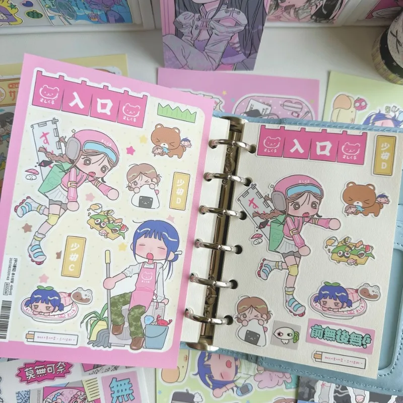 Cute Sweet Cool Japanese Girl Sticker Korean Kawaii Cartoon Y2k Stickers Hand Account Diary Planner Scrapbook Decorative Sticker