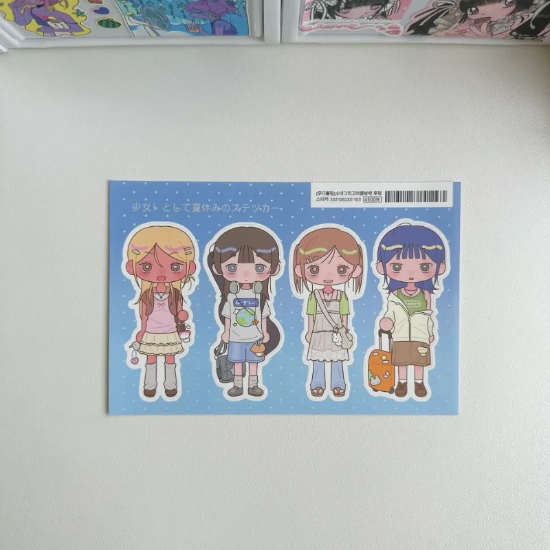 Cute Sweet Cool Japanese Girl Sticker Korean Kawaii Cartoon Y2k Stickers Hand Account Diary Planner Scrapbook Decorative Sticker