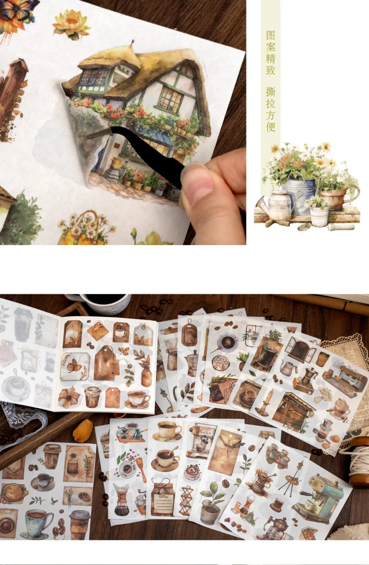 50pcs/1lot Kawaii Scrapbook Sticker the human world is full of flavours Scrapbooking Supplies Planner Decorative Stationery