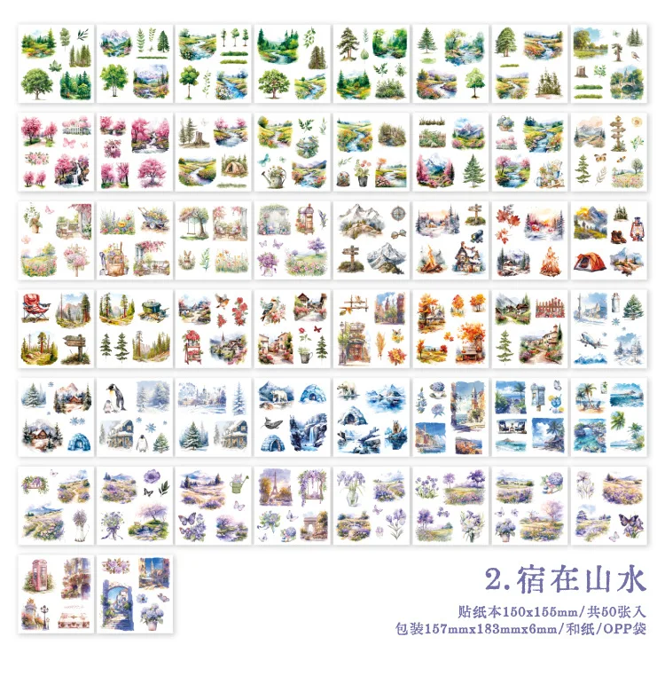 50pcs/1lot Kawaii Scrapbook Sticker the human world is full of flavours Scrapbooking Supplies Planner Decorative Stationery