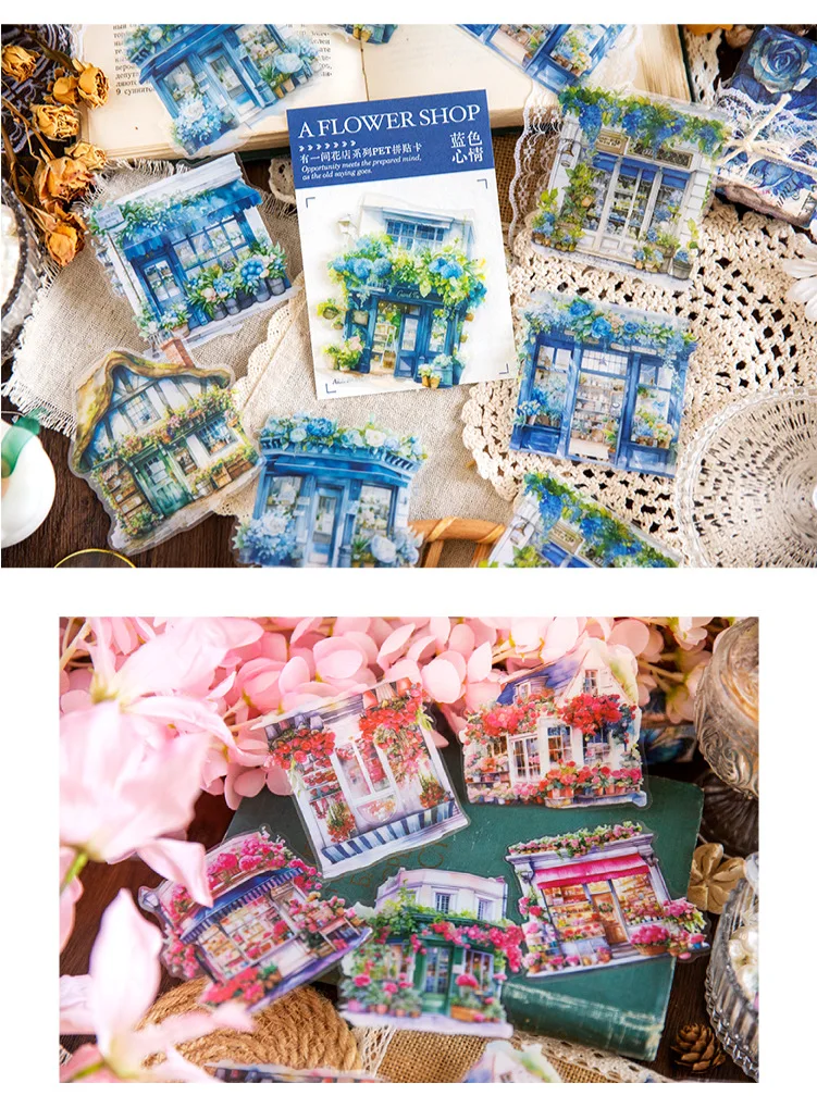 10Pcs There's A Flower Shop Series Decorative Sticker Vintage House Collage Scrapbooking Label Diy Diary Album Journal Planner