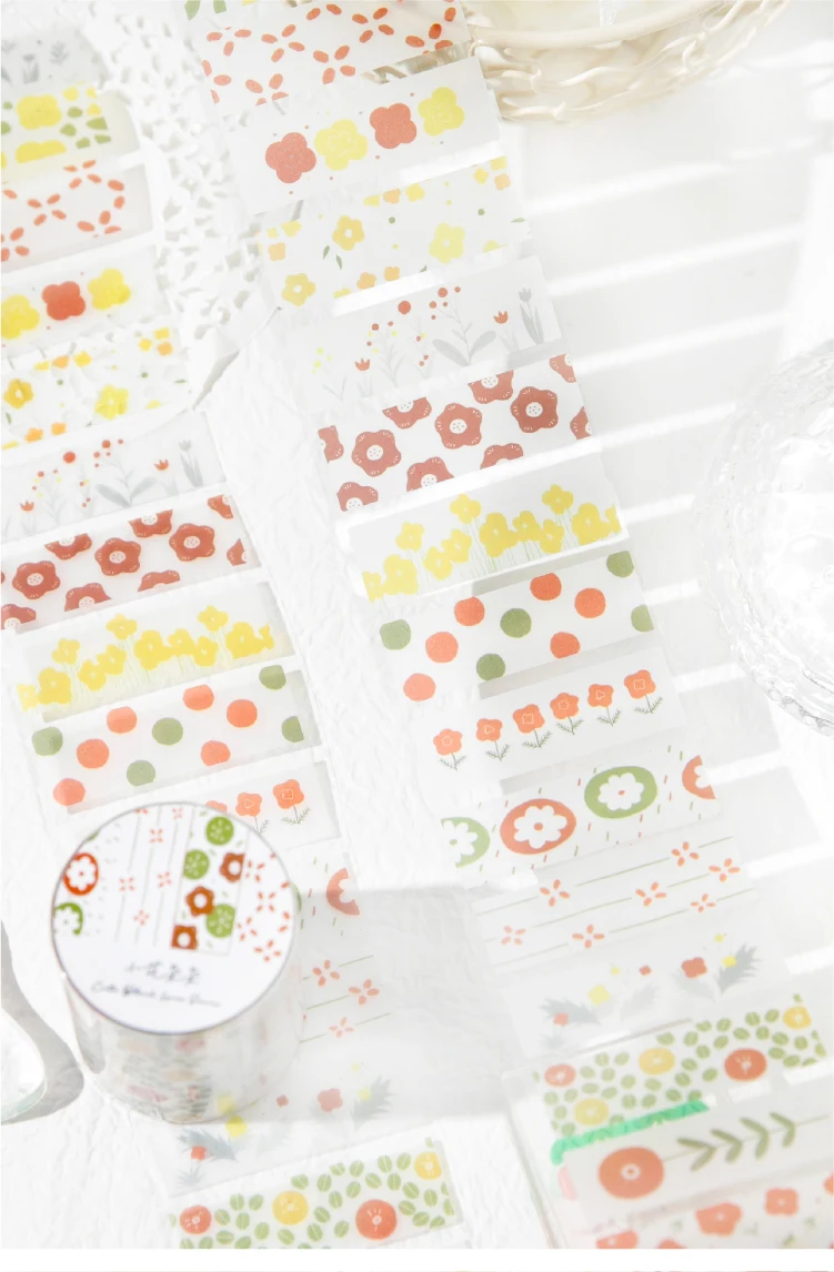Journal GO 5x200cm INS Flower Sticker Tape for Collage Junk Journal Scrapbooking Decor Planner Card Album Handmade Masking Tape