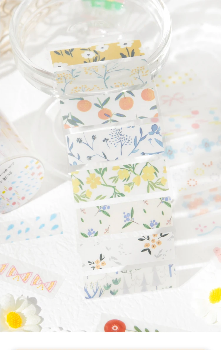 Journal GO 5x200cm INS Flower Sticker Tape for Collage Junk Journal Scrapbooking Decor Planner Card Album Handmade Masking Tape