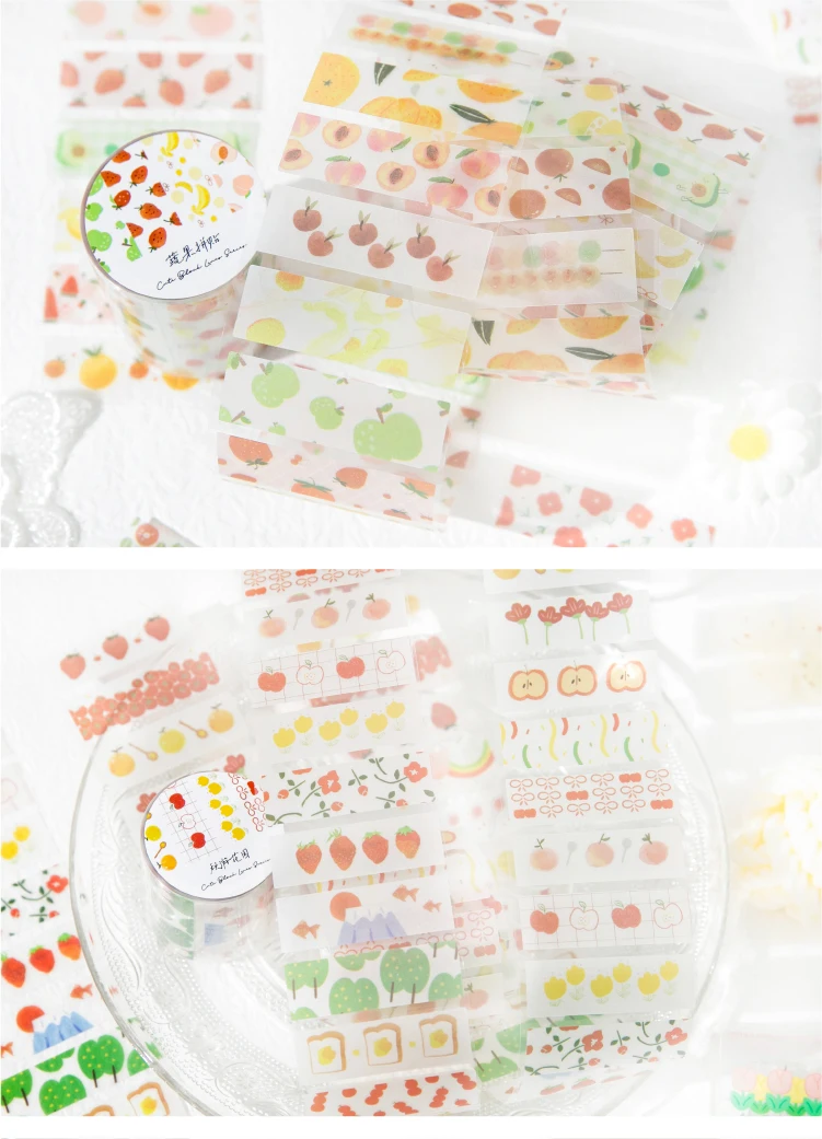 Journal GO 5x200cm INS Flower Sticker Tape for Collage Junk Journal Scrapbooking Decor Planner Card Album Handmade Masking Tape