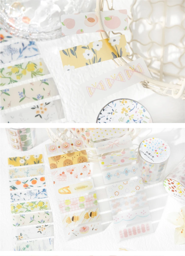Journal GO 5x200cm INS Flower Sticker Tape for Collage Junk Journal Scrapbooking Decor Planner Card Album Handmade Masking Tape